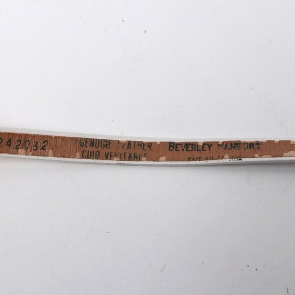 Vintage Beverly Hamburg Leather Skinny Belt PARIS Stamp Gold White 90s Canada - Picture 10 of 12